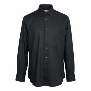 Ted Lapidus Men's Italian Vintage Shirt Black Woven Cotton Size L